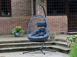 Sunjoy laura swivel egg cuddle chair, brown Hanging Garden Egg Chairs Rattan Effect In Stock Free Delivery Uk Foldable Collapsible