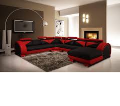 Shop dining table and chairs in miami, nyc, los angeles, san francisco, dallas, houston, atlanta, chicago & toronto. Dreamfurniture Com Modern Red And Black Leather Sectional Sofa With Headrests