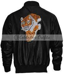 Sylvester Stallone Rocky Ii Tiger Leather Jacket Sale Bomber Outfit Leather Jackets For Sale Black Leather Jacket