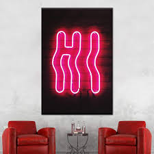 Hi Sign Multi Panel Canvas Wall Art In 2020 Canvas Wall Art Multi Panel Canvas Create Canvas