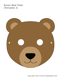 Printable Halloween Masks Bear Mask Printable Halloween Masks Printable Animal Masks