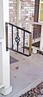 Notice the last picture has 3. Wrought Iron Steel Metal 1 2 Step Handrail Post Mount Safety Grab Rail Porch Porch Handrails Handrail Wrought Iron