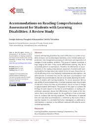 Supporting kids with special needs works best when both regular education and special education staff work together. Pdf Accommodations On Reading Comprehension Assessment For Students With Learning Disabilities A Review Study