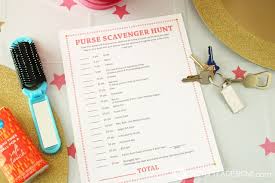 I have made these games with various beautiful graphics, themes, and color combinations. Free Printable Purse Scavenger Hunt Game Great For A Baby Shower Or Bridal Shower Spot Of Tea Designs