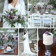 Purple bouquet of flowers and candles as a wedding decoration. Romantic Wedding Inspiration With Vintage Boho Elegance Chic Vintage Brides