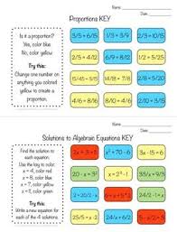 Algebraic Equations And Proportions Coloring Warm Up Exit Slip Quick Assessment And Easy To Check Middle School Math Teacher Secondary Math Math Instruction