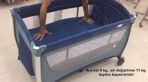 Bebeğin doğumundan itibaren kullanılabilen park beşik, kademeli şekilde ayarlanabilen iç dizaynları mevcuttur. Baby2go 6104 Aluminyum 70x120cm Sallanir Oyun Parki Park Yatak Youtube