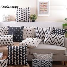 Retro Decorative Pillow Black And White Geometric Home Decoration Pillow Creative Abstraction Decorative T Pillows Retro Throw Pillows Retro Decorative Pillows