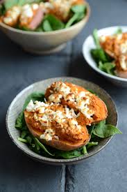10 Minute Jacket Sweet Potatoes With Curried Tuna And Feta 10 Minute Meals Dinner Entrees Food