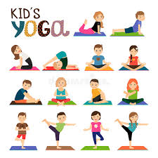 The best yoga poses for sensory input. Kids Yoga Poses Vector Illustration Child Doing Exercises Posture For Kid Healthy Children Lifestyle Babies Gymnastics Sports Stock Illustration Illustration Of Movement Drawing 74728231