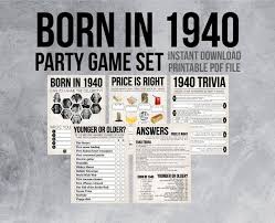 Pixie dust, magic mirrors, and genies are all considered forms of cheating and will disqualify your score on this test! Born In 1940 80th Birthday Party Games 1940 Trivia Games Etsy 75th Birthday Parties 40th Birthday Party Games Birthday Party Games