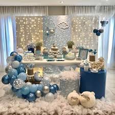 esse cha de bebe no tema ovelhinha ficou maravilhoso credito luuusiqueira festainfantil baby shower decorations moon baby shower baby shower balloons