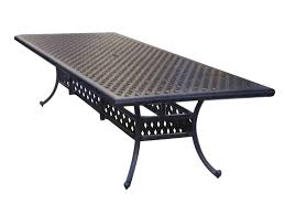 Its table also features an umbrella hole for convenience; Darlee Outdoor Living Series 30 Cast Aluminum Antique Bronze 120 X 46 Rectangular Dining Table Dadl302xl