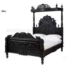 The picardy canopy bedroom collection brings the influence of european antiques to life with traditional carvings, detailed looping, and a gorgeous antique pearl finish. French Heavy Gothic Victorian Canopy Bed Antique Reproduction Shop