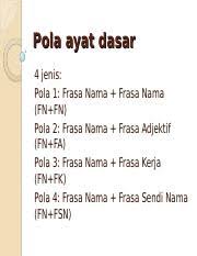 Kata adjektif yang berfungsi sebagai kata nama; 12 Pola Ayat Dasar Ppt Pola Ayat Dasar 4 Jenis Pola 1 Frasa Fn Fn Pola 2 Frasa Fn Fa Pola 3 Frasa Fn Fk Pola 4 Frasa Fn Fsn Nama Frasa Nama Nama Frasa Course Hero