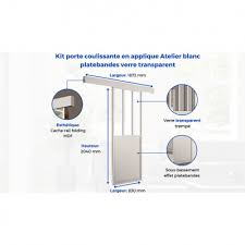 Système à galandage pour porte en bois avantages de la porte coulissante en applique : Kit Porte Coulissante Atelier Blanc Structure Rail 2 Amortisseurs Cache Rail Decor Assorti 204 X 83 Cm Brico Prive