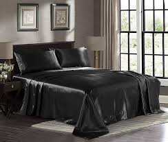 Magnificent king furniture set 29 bedroom sets size bed image19 1. Amazon Com Satin Sheets King 4 Piece Black Hotel Luxury Silky Bed Sheets Extra Soft 1800 Microfiber Sheet Set Wrinkle Fade Stain Resistant Deep Pocket Fitted Sheet Flat Sheet Pillow Cases Kitchen