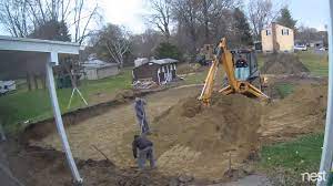 You'll never know what you'll dig up. Inground Pool Install Day 1 Digging Youtube