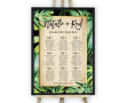 Printable Wedding Seating Chart Tropical Seating Chart