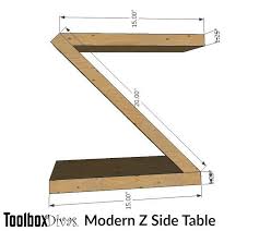 Diy Modern Z Side Table Toolbox Divas End Table Plans Diy End Tables Wood End Tables