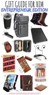 If you have a friend who has just started getting into the business world and has started their own small business, there are a couple of things you could think of as a gift to help them be more effective in the work. Entrepreneur Gift Guide Holidays Christmas Gift Gifts For Him Gifts For Professionals Gifts For Businessman Entrepren Gift Guide For Him Gifts Gift Guide