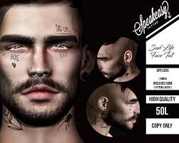 The theatre mask includes one happy face and one sad face. Second Life Marketplace Speakeasy Sad Life Face Tattoo
