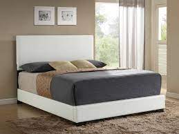 Zinus upholstered modern classic tufted platform bed, king. Ireland Collection White Leather Like Vinyl Padded Headboard Footboard And Rails Queen Size Bed Set Leather Headboard Bedroom White Leather Bed Leather Bed