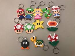 Porte Cles De Mario Et Aimant Options Diy Perler Beads Hama Beads Disney Perler Beads Designs