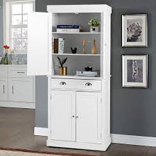 It comes with five shelves that can be rearranged to suit your specific needs. Home Kitchen 72 Freestanding Storage Cabinets With Doors And Shelves Yoleny Kitchen Pantry Elegant Colonial Design Cabinet Cupboard With 3 Adjustable Shelves And 1 Storage Drawer White Accent Furniture