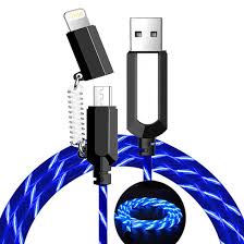Iphone Charger Cable Apple Mfi Certified Upgrade 2 In 1 Light Up Charging Lightning Cable 360 Degree Visible Flowing Light Fast Charger For Iphone 11 11 Pro Max Xs Xr X 8 7 6 Ipad Android