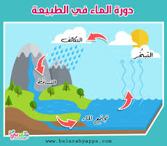 اوراق عمل دورة الماء في الطبيعة للاطفال رسومات تعليمية بالعربي نتعلم