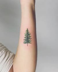 Everlasting Evergreen Yinked Tree Tattoo Small Tree Tattoo Christmas Tattoo