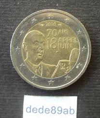 2 € euro commémorative 2020 france le général de gaulle. France Piece Commemorative De 2 Euros 2010 General De Gaulle 70 Ans Appel Du 18 Juin Rakuten