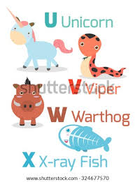 The social security administration (ssa) compiles a list of the most popular baby names over the past 100 years. Cute Zoo Alphabet In Vector U V W X Letters Royalty Free Stock Vector 162463379 Avopix Com