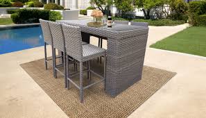 Bar stools, especially outdoor backless bar stools, are multipurpose and can be used indoors as extra chairs at tables or for guests. Florence Bar Table Set With Barstools 7 Piece Outdoor Wicker Patio Furniture