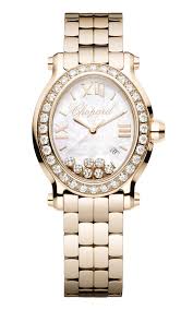 Chopard happy spirit necklace 3 circle rose gold white gold with diamond. Happy Sport Mother Of Pearl Diamond Dial Rose Gold Ladies Watch