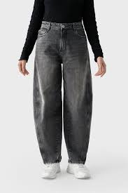 Quần Jean Baggy Nữ Ống Cong Cạp Cao - Viền Túi Mài | GENVIET JEANS