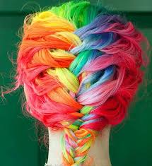 بالصور شعر قوس قزح للمراهقات Rainbow Hair Rainbow Braids Hair Chalk