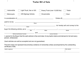 free trailer bill of sale forms how to use word pdf