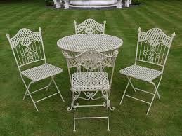 French Ornate Cream Wrought Iron Metal Garden Table And Chairs Bistro Furniture Set Outdoor Patio Furniture Sets Garden Furniture Sets Metal Garden Furniture