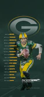 This app contains wallpapers of aaron rodgers. 2019 Green Bay Packers Schedule Downloadable Wallpaper