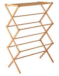 Angled feet for improved stability. Artiss Folding Bamboo Clothes Dry Rack Myer