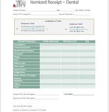 Itemized Dental Receipt Template Sumo Receipt Template Dental Templates