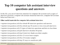 Top 10 Computer Lab Assistant Interview Questions And Answers