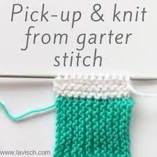 Picking up stitches is as easy as knitting and purling. Tutorial Pick Up Knit From Garter Stitch La Visch Designs
