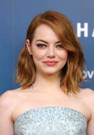 Ein Rundes Gesicht Schmaler Stylen Emma Stone Frisuren Rundes Gesicht Haarschonheit