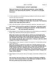 Toothpickase Questions Name Chim5304 Period 3 Toothpickase Activity Questions Type Your Answers For The Following Questions Using Complete Sentences Course Hero