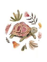 Tortoise Art Print Desert Animal Wall Decor Turtle Print Nursery Art Painting Turtle Art Tortoise Drawing Cute Art