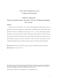 Enroll to be able to access mymortgage as a new customer. Pdf Trade Credit Use And Bank Loan Access An Agency Theory Perspective