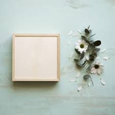 Download Mockup Of Square Frame Next To Flower Frame Mockup Free Photo Frame Wallpaper Frame Mockups